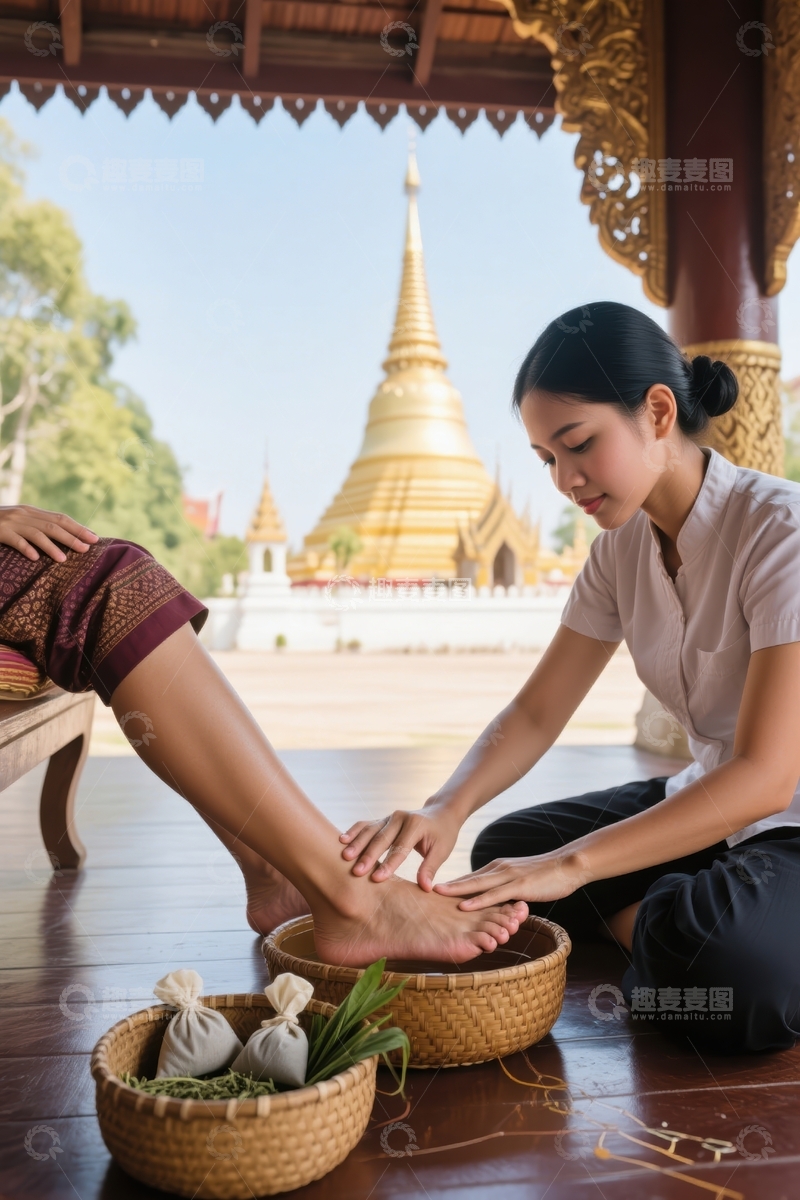 高清大图下载【趣麦麦图】泰式足浴放松身心
