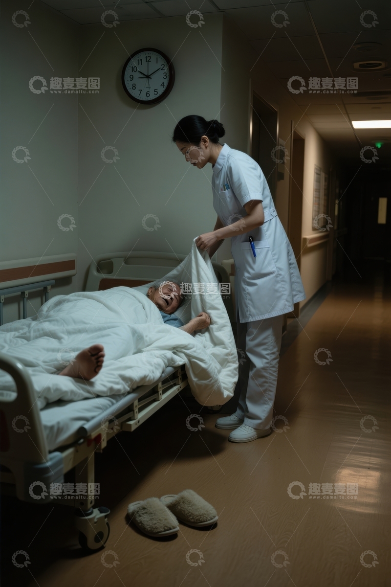 高清大图下载【趣麦麦图】病房中的护理工作