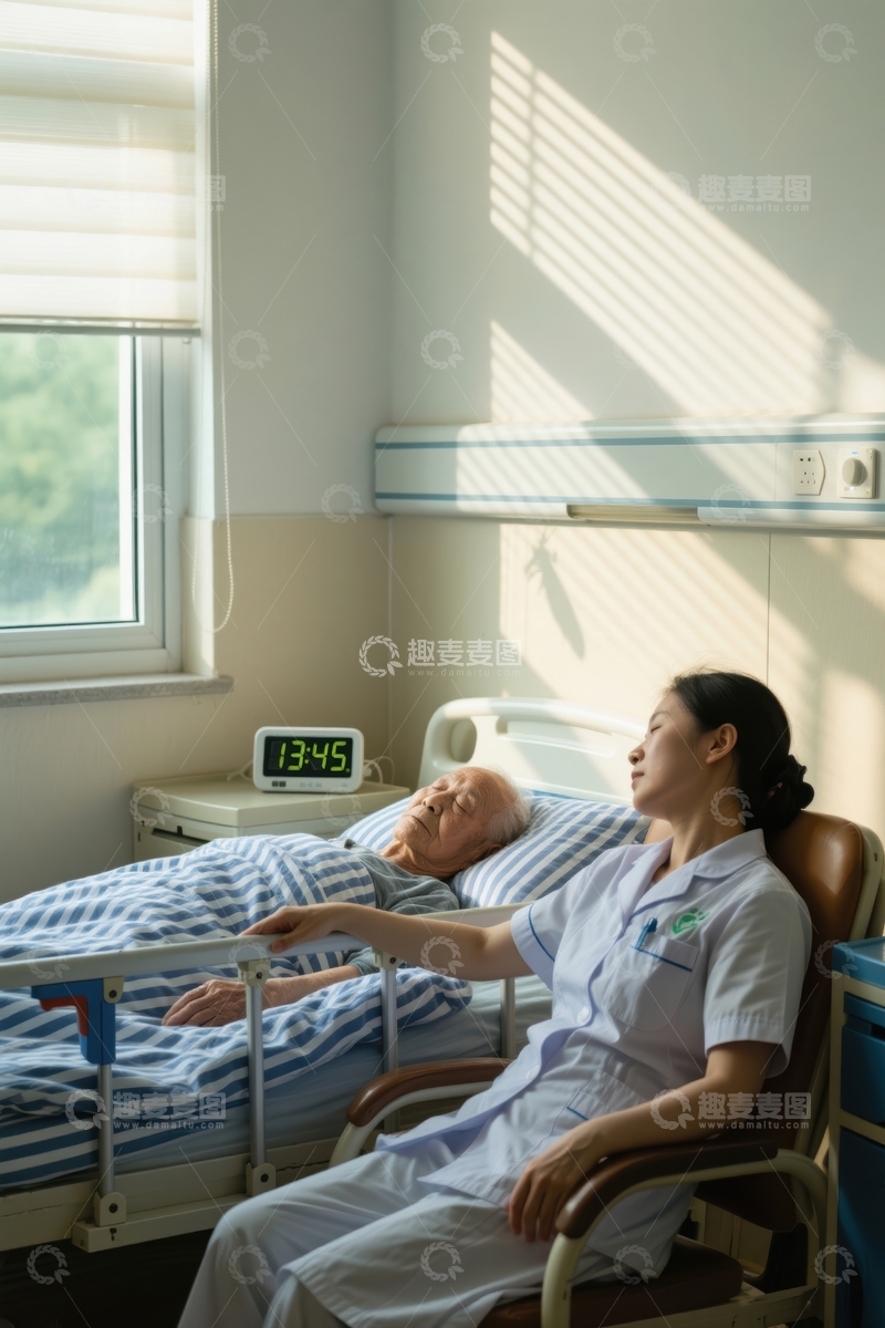 高清大图下载【趣麦麦图】病房里的守护