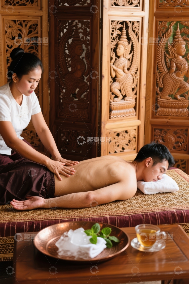 高清大图下载【趣麦麦图】泰式按摩放松身心1