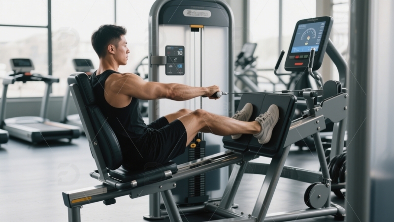 健身房里的腿部训练。