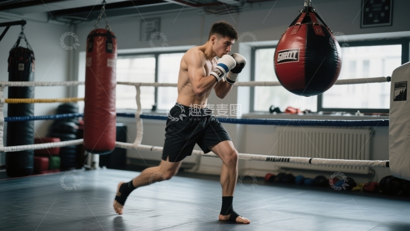 高清大图下载【趣麦麦图】拳击训练场景