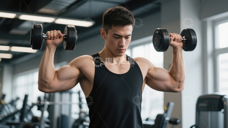 高清大图下载【趣麦麦图】力量训练中的健壮男性