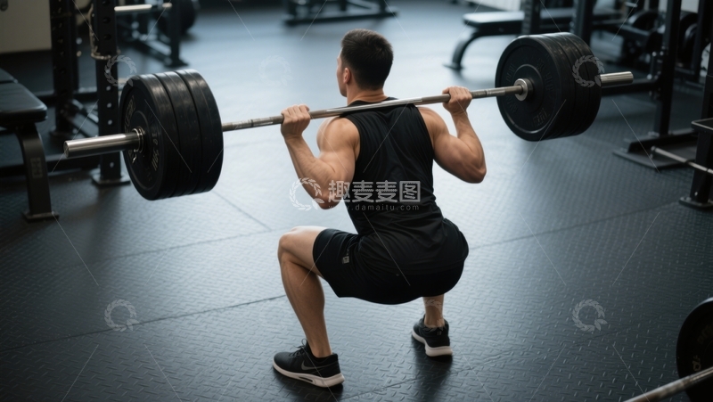 高清大图下载【趣麦麦图】力量训练，深蹲