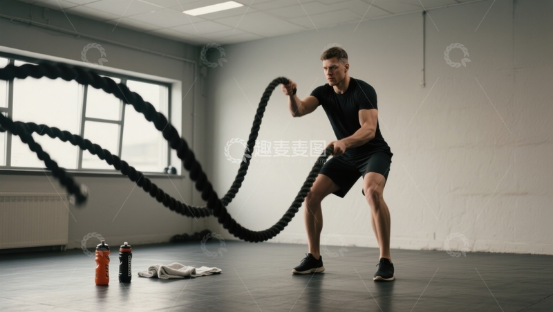 高清大图下载【趣麦麦图】力量训练，绳索运动