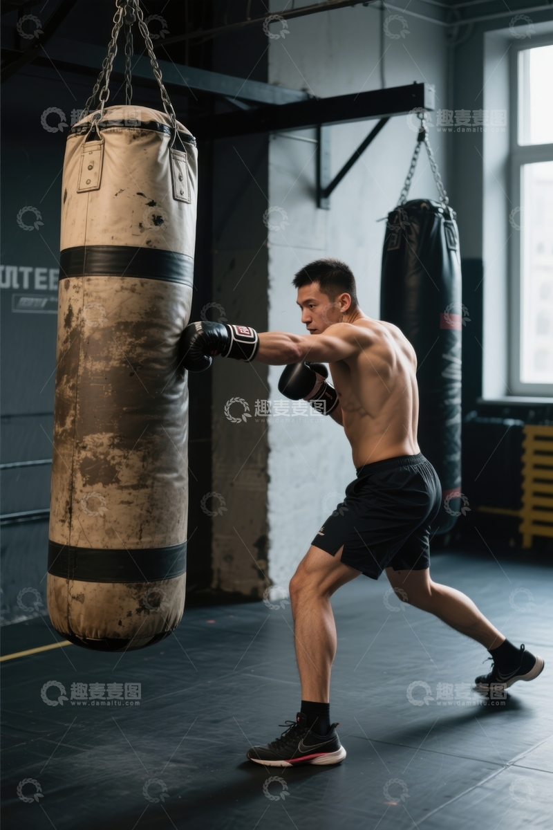 高清大图下载【趣麦麦图】拳击训练：力量与技巧。