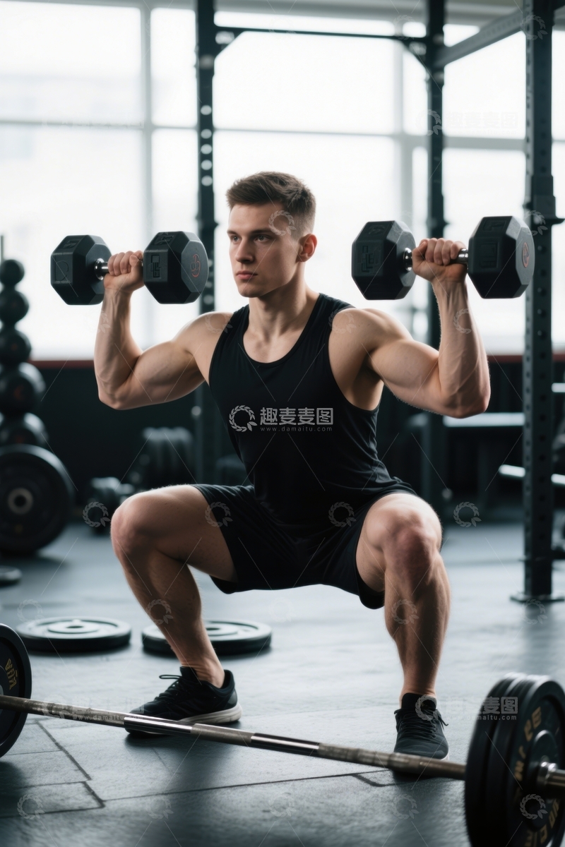 高清大图下载【趣麦麦图】力量训练，完美体魄