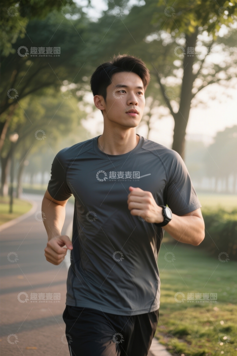 高清大图下载【趣麦麦图】跑步中的男性。