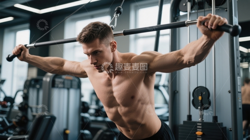 高清大图下载【趣麦麦图】健身房的力量训练1