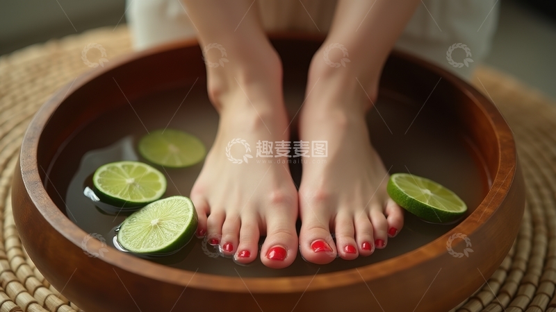 高清大图下载【趣麦麦图】青柠足浴，打造精致足部护理