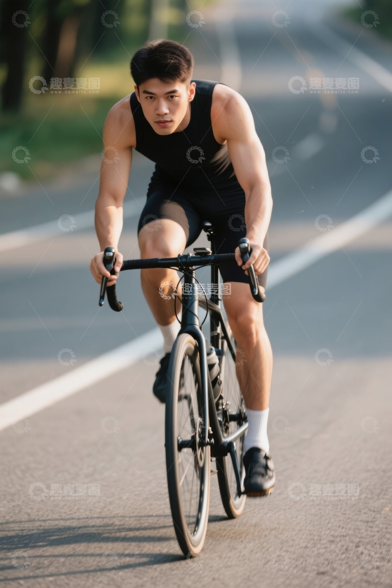 高清大图下载【趣麦麦图】骑行中的运动健将