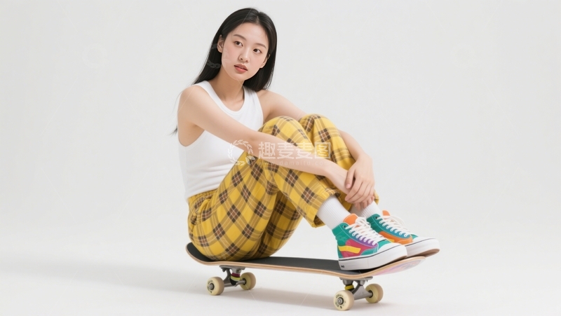 高清大图下载【趣麦麦图】简洁空间滑板休憩