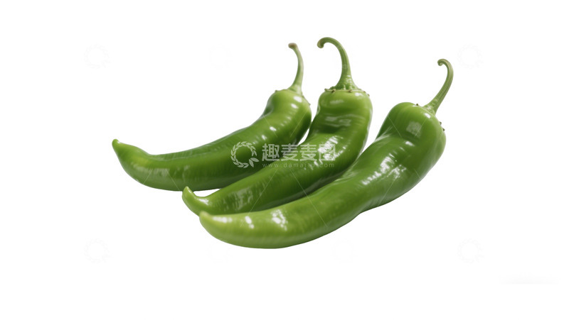 高清大图下载【趣麦麦图】三根青色辣椒摄影免扣元素