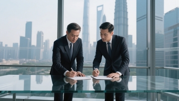 商业合作，签署文件