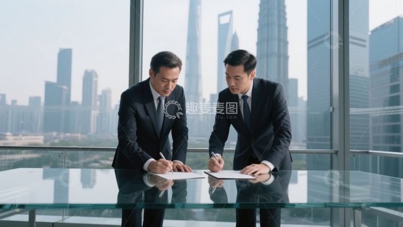 高清大图下载【趣麦麦图】商业合作，签署文件