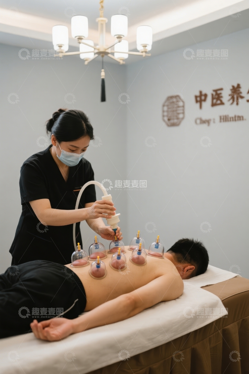 高清大图下载【趣麦麦图】拔罐理疗静心舒缓