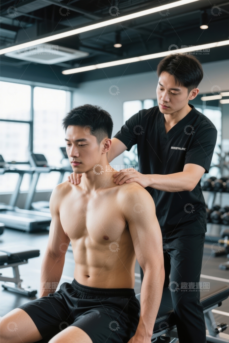 高清大图下载【趣麦麦图】健身后理疗按摩放松