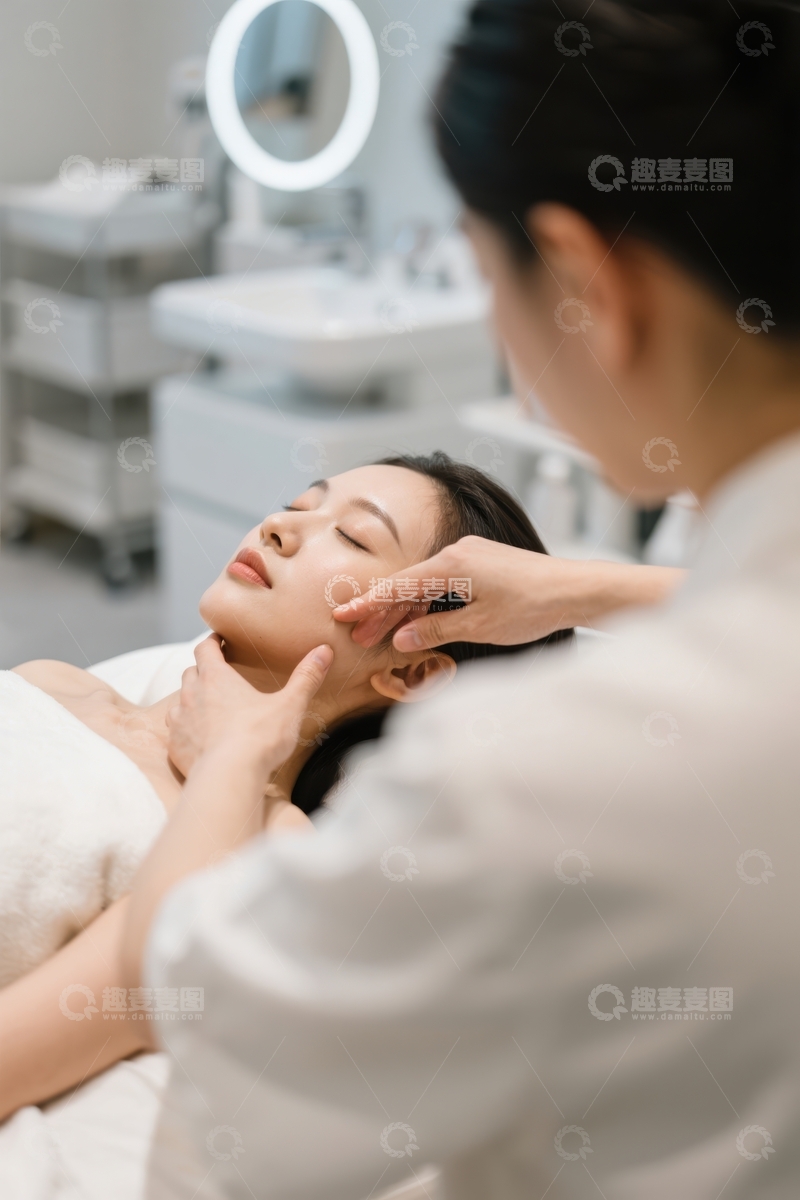 高清大图下载【趣麦麦图】面部按摩放松身心
