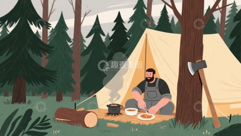 高清大图下载【趣麦麦图】林间野餐