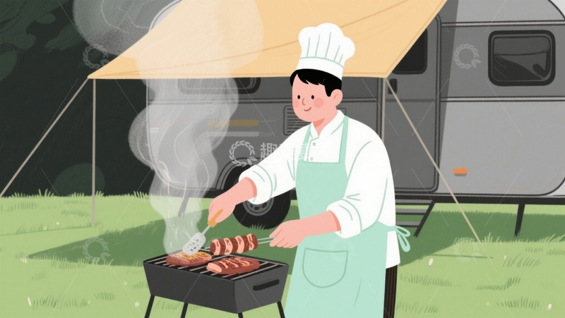 高清大图下载【趣麦麦图】户外烧烤