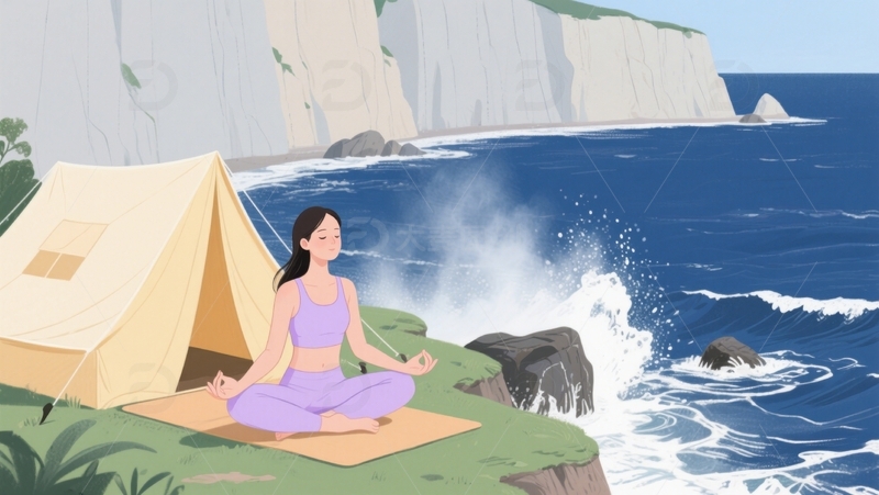 高清大图下载【趣麦麦图】海边冥想：平静与自然