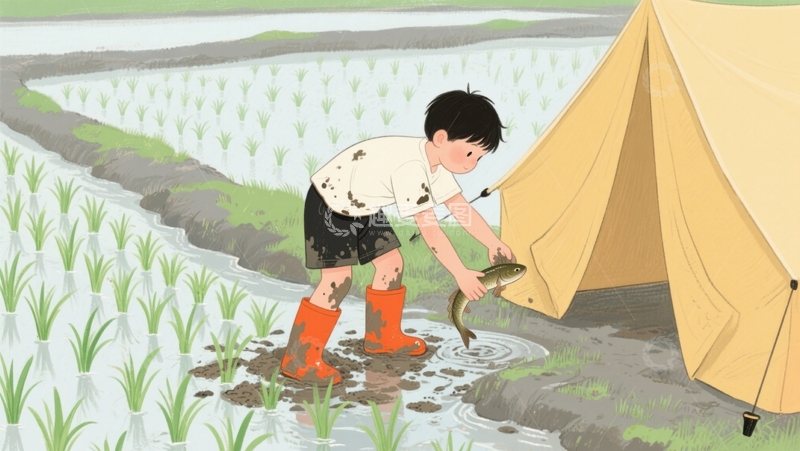 高清大图下载【趣麦麦图】田园垂钓趣