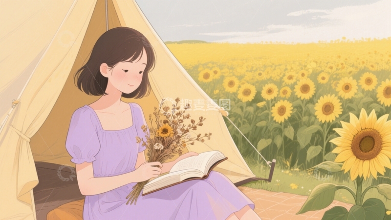 高清大图下载【趣麦麦图】阳光下的阅读。