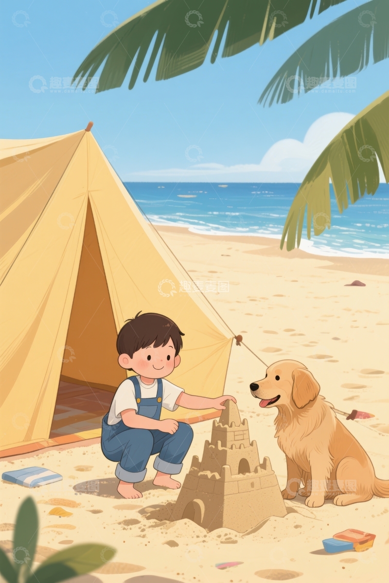 高清大图下载【趣麦麦图】海滩度假时光