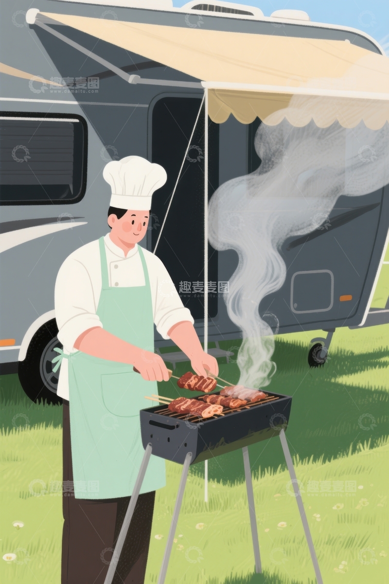 高清大图下载【趣麦麦图】户外烧烤之旅