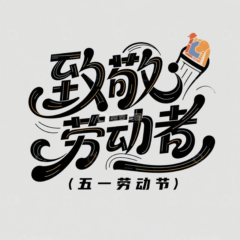 高清大图下载【趣麦麦图】51致敬劳动者艺术字设计素材103