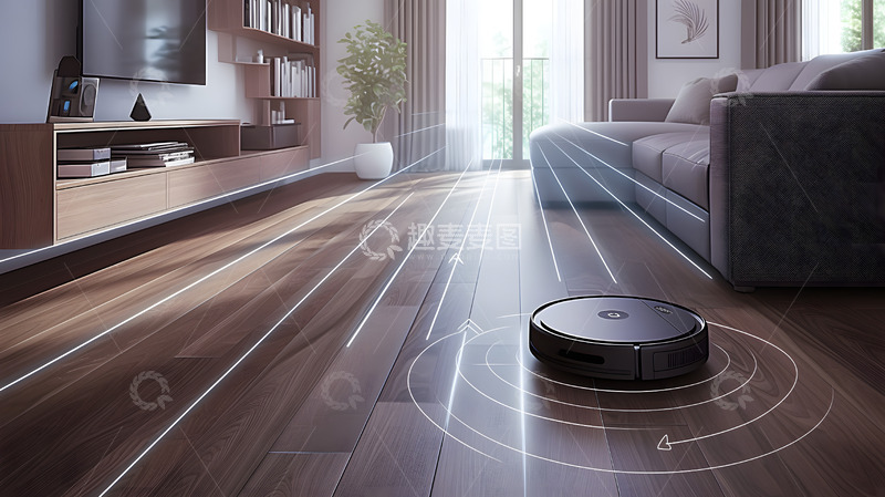 高清大图下载【趣麦麦图】家居扫地机器人工作场景9