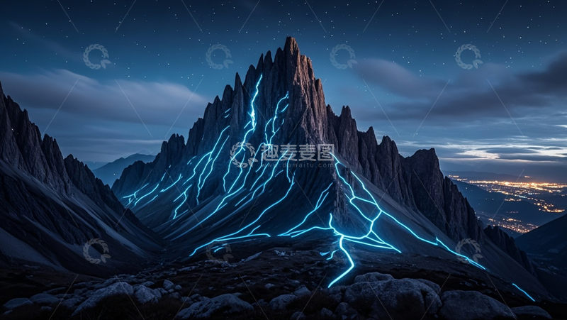 高清大图下载【趣麦麦图】科技山峰