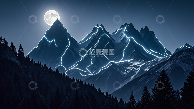 高清大图下载【趣麦麦图】科技山峰1