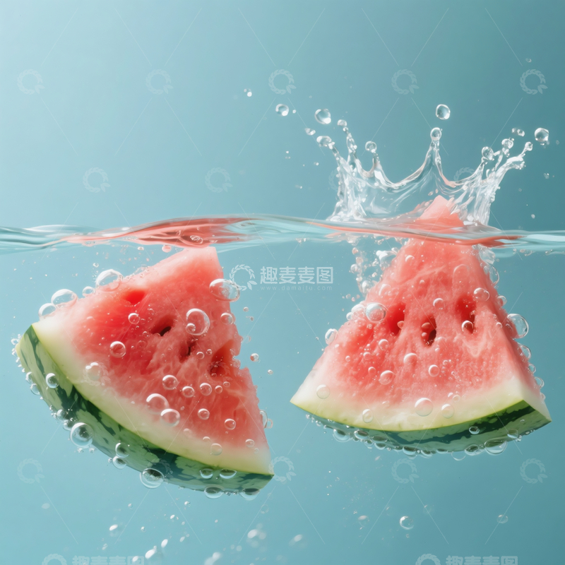 高清大图下载【趣麦麦图】新鲜西瓜水波纹