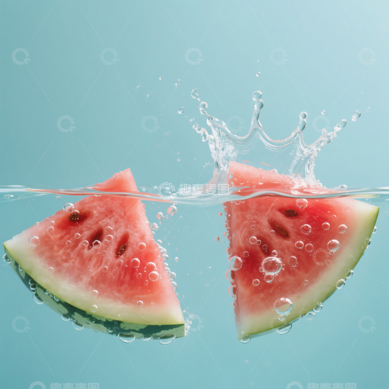 高清大图下载【趣麦麦图】新鲜西瓜水波纹1