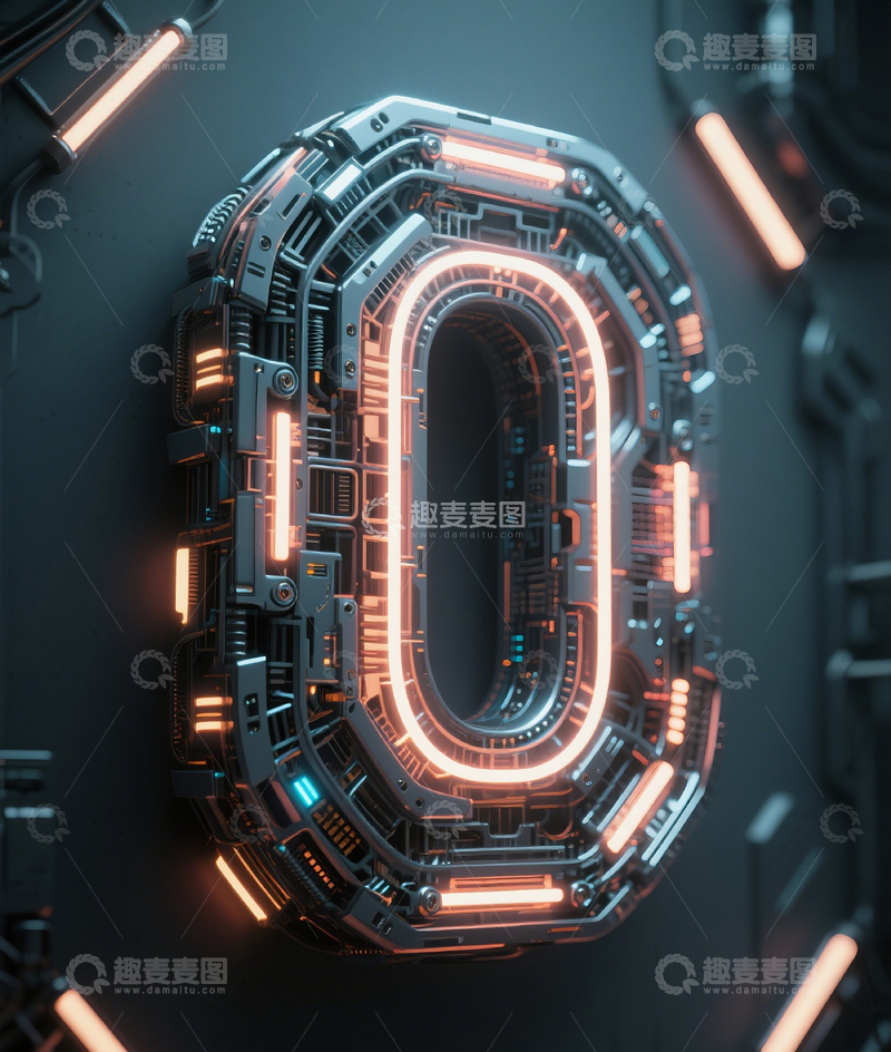 高清大图下载【趣麦麦图】机械数字01