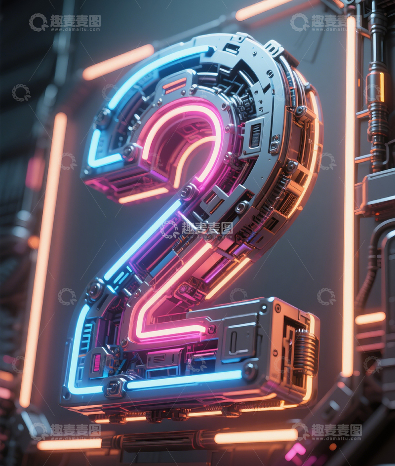 高清大图下载【趣麦麦图】机械数字23