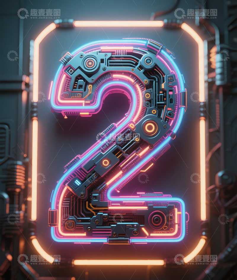 高清大图下载【趣麦麦图】机械数字21