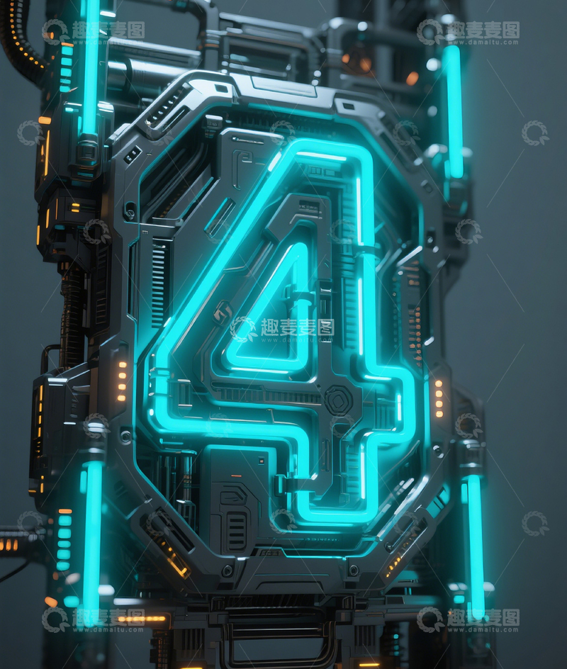 高清大图下载【趣麦麦图】机械数字43