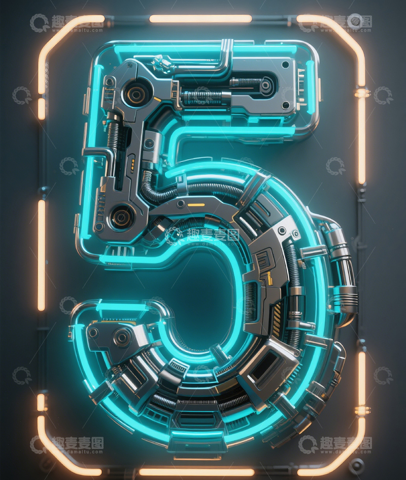 高清大图下载【趣麦麦图】机械数字52