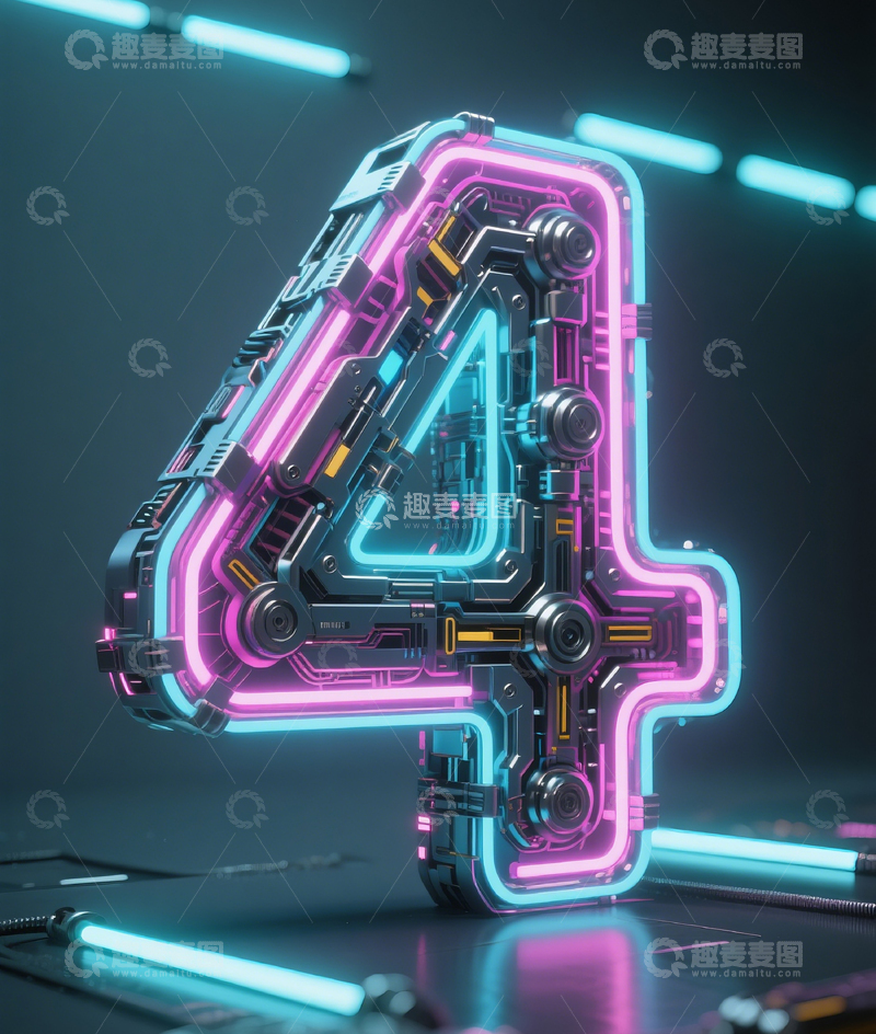 高清大图下载【趣麦麦图】机械数字41