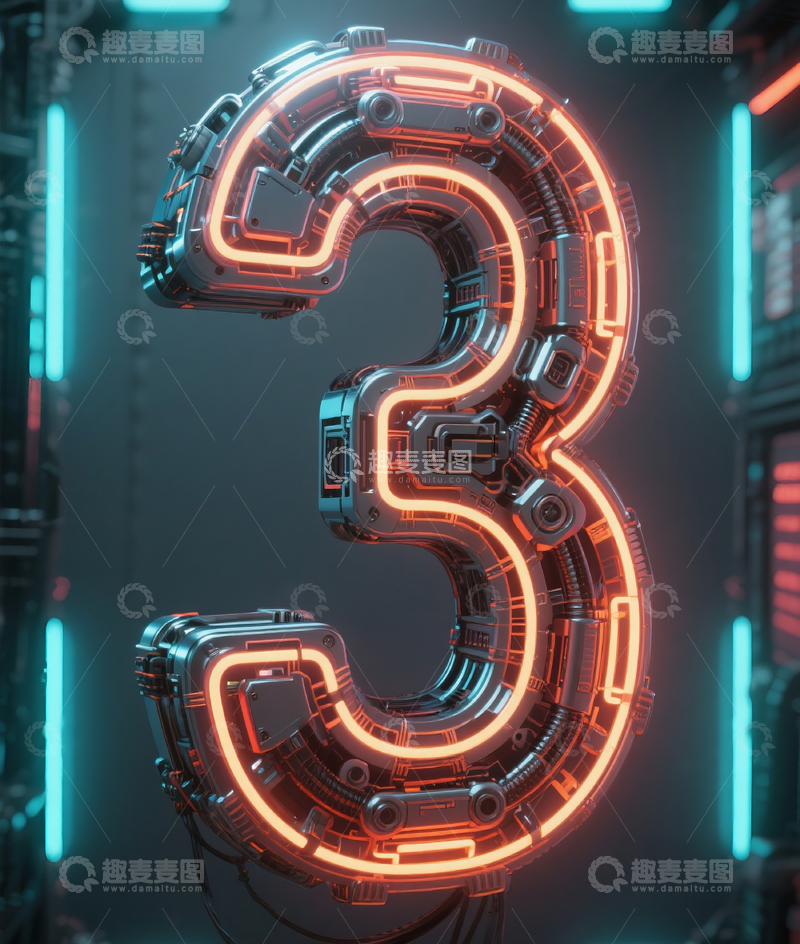 高清大图下载【趣麦麦图】机械数字32