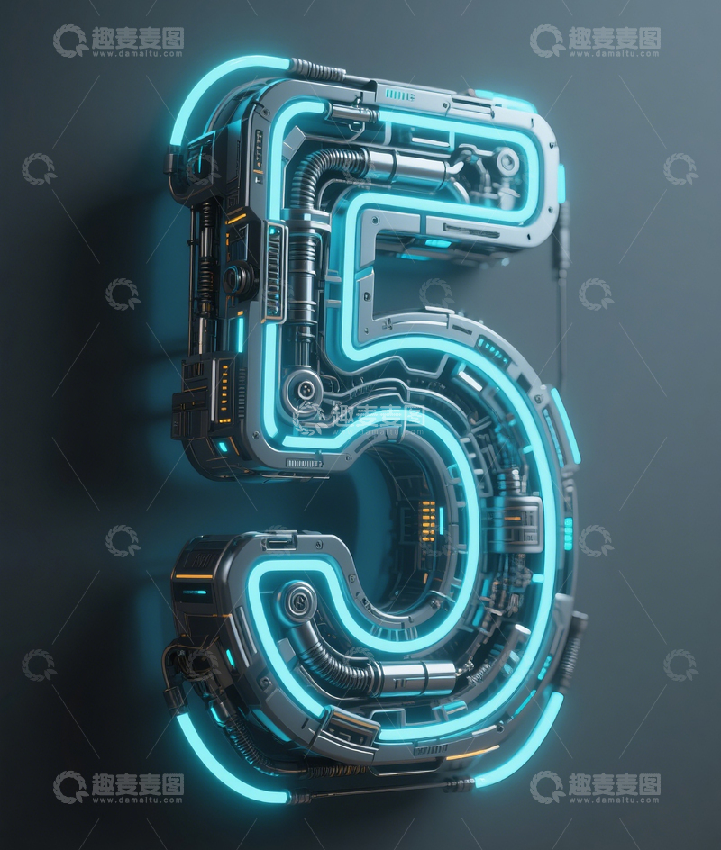 高清大图下载【趣麦麦图】机械数字51