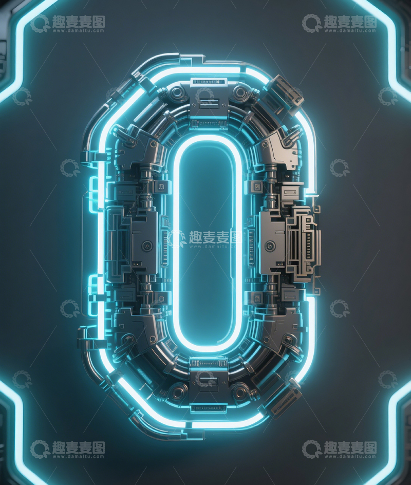 高清大图下载【趣麦麦图】机械数字0