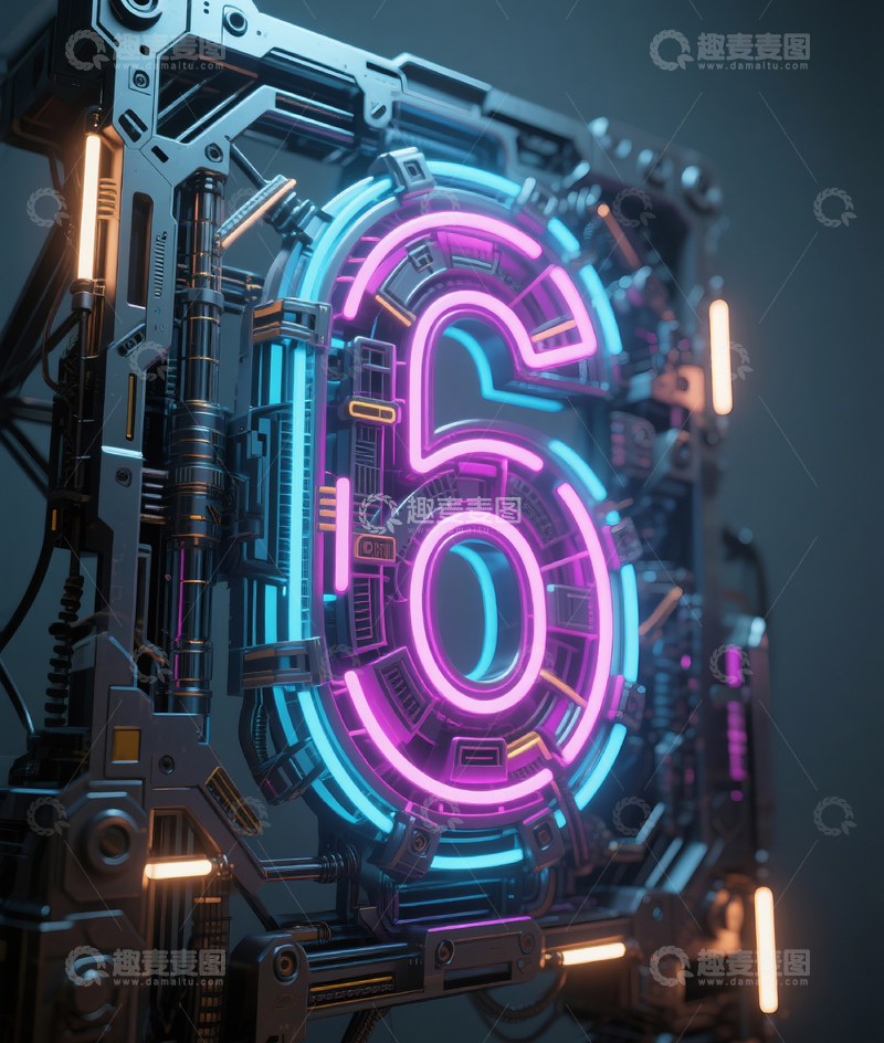 高清大图下载【趣麦麦图】机械数字61