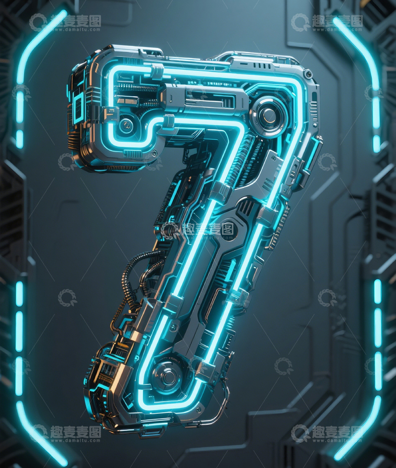 高清大图下载【趣麦麦图】机械数字72