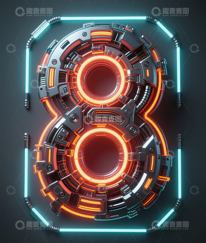 高清大图下载【趣麦麦图】机械数字83