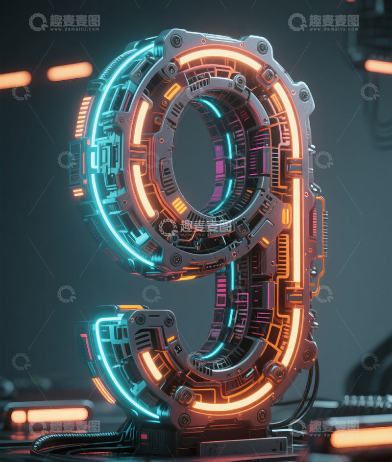 高清大图下载【趣麦麦图】机械数字92