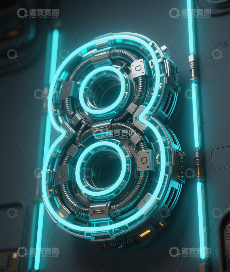 高清大图下载【趣麦麦图】机械数字81