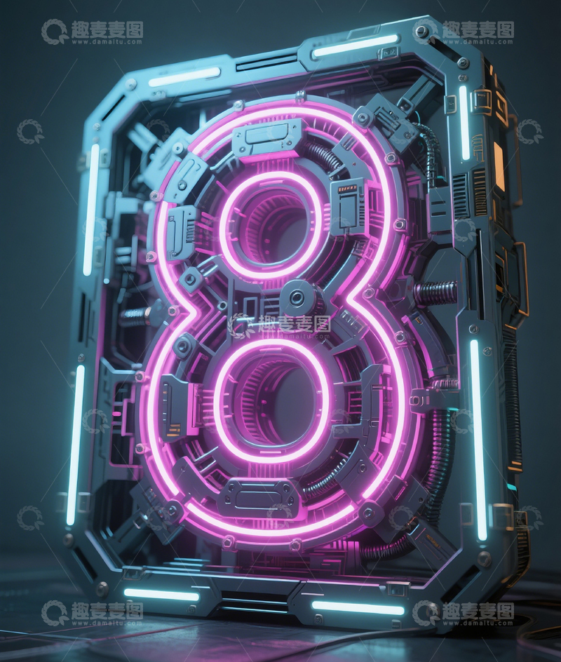 高清大图下载【趣麦麦图】机械数字82